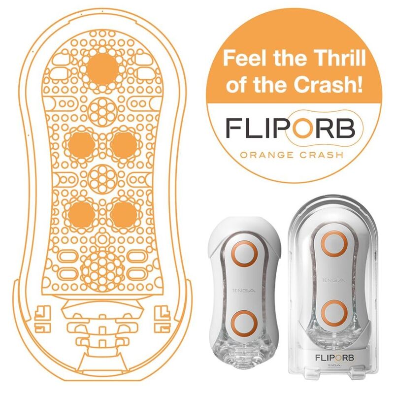 Tenga Flip Orb Strong Crash Masturbator White And Orange | Niks.fi verkkokauppa