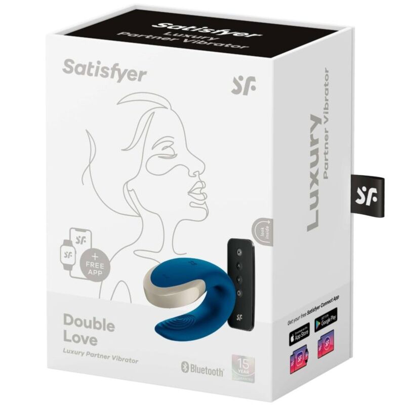 Satisfyer Double Love Luxury Partner Vibrator Blue | Niks.fi verkkokauppa
