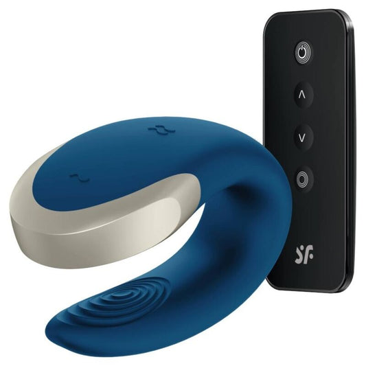Satisfyer Double Love Luxury Partner Vibrator Blue | Niks.fi verkkokauppa