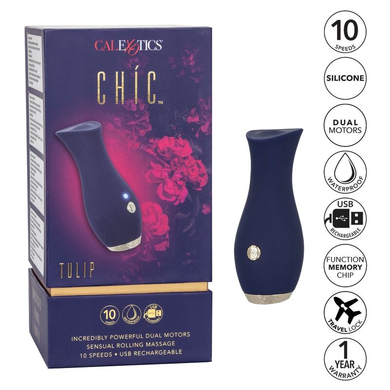 Calexotics Chic Tulip Masajeador Azul | Niks.fi verkkokauppa