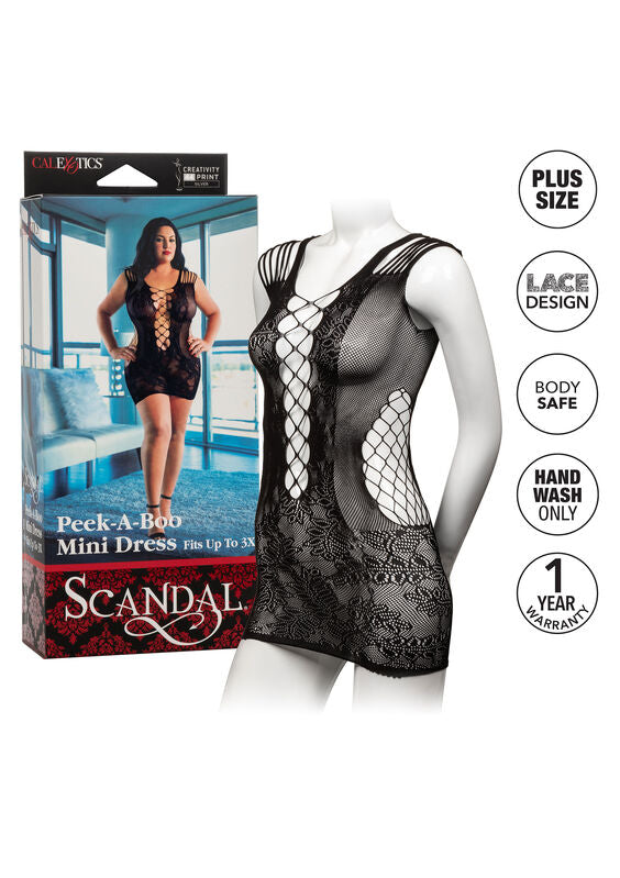 Calexotics Peek-A-Boo Mini Dress Plus Size | Niks.fi verkkokauppa