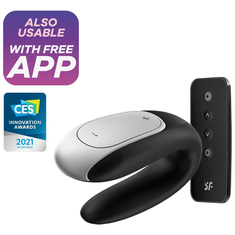 Satisfyer Double Fun Partner Vibrator Black | Niks.fi verkkokauppa