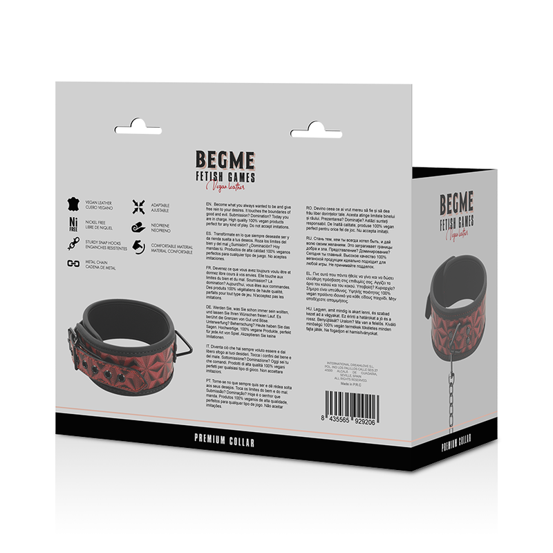 Begme Red Edition Premium Vegan Leather Collar With Neoprene Lining | Niks.fi verkkokauppa