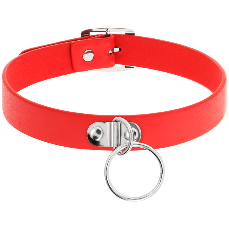 Coquette Chic Desire Red Vegan Leather Necklace Woman Fetish Accessory | Niks.fi verkkokauppa