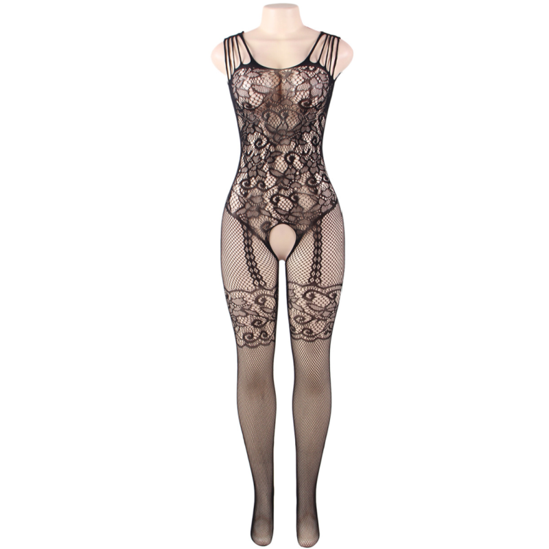 Queen Lingerie Bodystocking With Flower Opening S/L | Niks.fi verkkokauppa