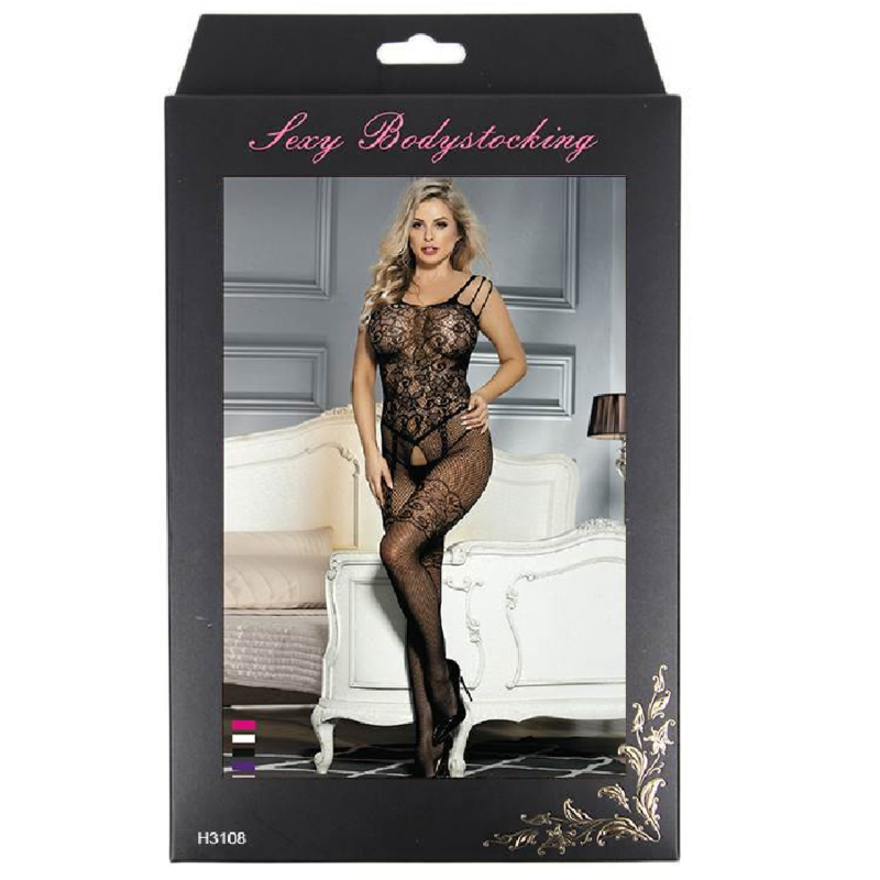 Queen Lingerie Bodystocking With Flower Opening S/L | Niks.fi verkkokauppa