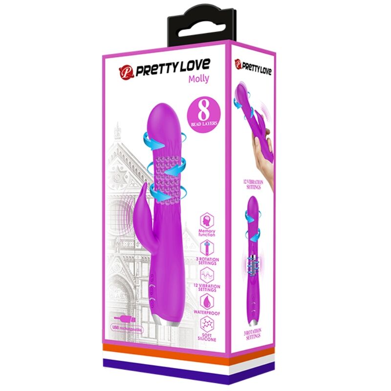 Pretty Love Molly Vibrator With Rechargeable Rotation | Niks.fi verkkokauppa