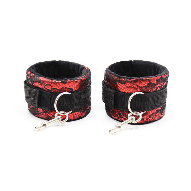 Ohmama Fetish Velvet Handcuffs With Nylon Tape | Niks.fi verkkokauppa