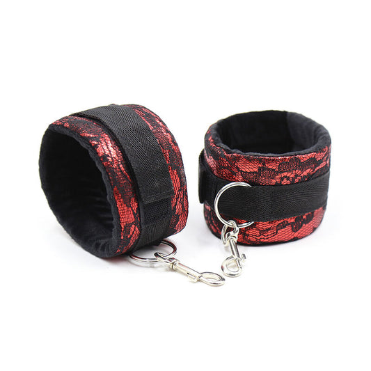 Ohmama Fetish Velvet Handcuffs With Nylon Tape | Niks.fi verkkokauppa