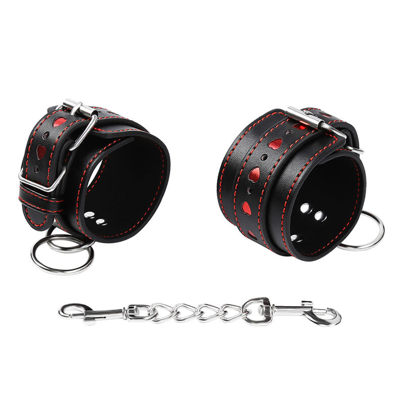 Ohmama Fetish Heart Inlaid Handcuffs | Niks.fi verkkokauppa