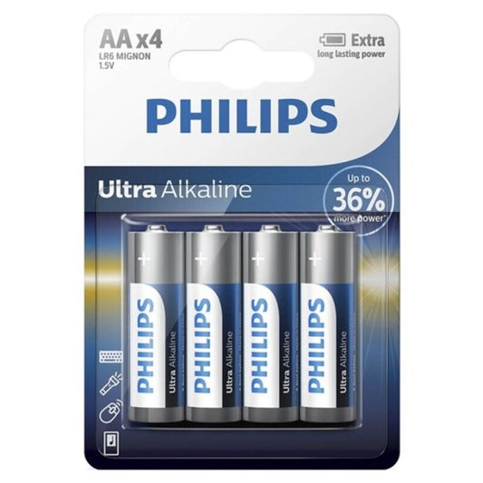 Philips Ultra Alkaline Battery Aa Lr6 4 Unit | Niks.fi verkkokauppa
