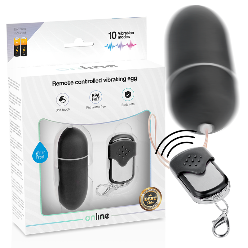 Online Remote Control Vibrating Egg L Black | Niks.fi verkkokauppa