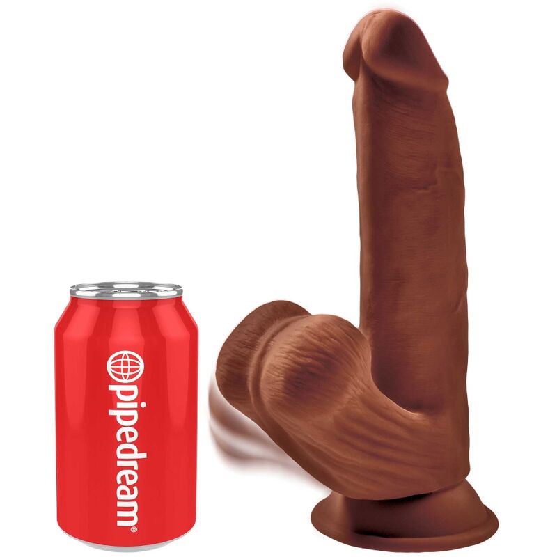 King Cock Plus 3D Dildo Swinging Balls 24.5 Cm Brown | Niks.fi verkkokauppa