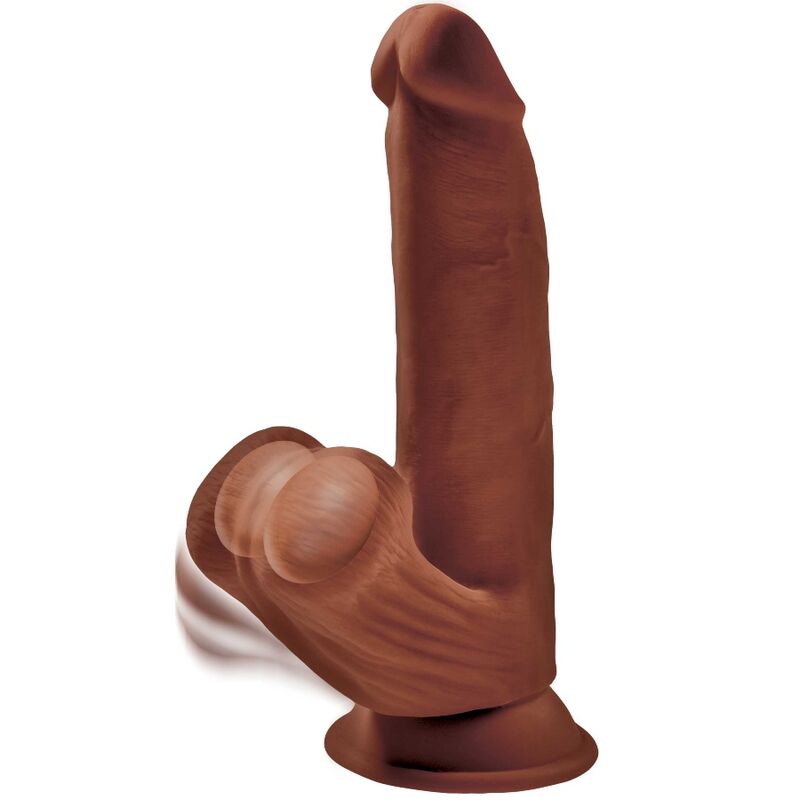 King Cock Plus 3D Dildo Swinging Balls 24.5 Cm Brown | Niks.fi verkkokauppa