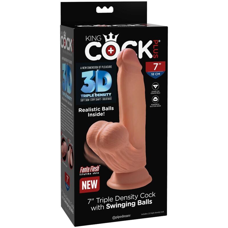 King Cock Plus 3D Dildo Swinging Balls 15.2 Cm | Niks.fi verkkokauppa