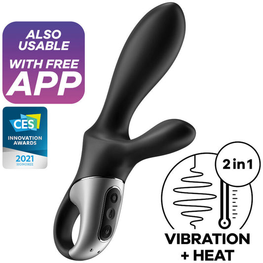 Satisfyer Heat Climax + Anal Vibrator App Black | Niks.fi verkkokauppa