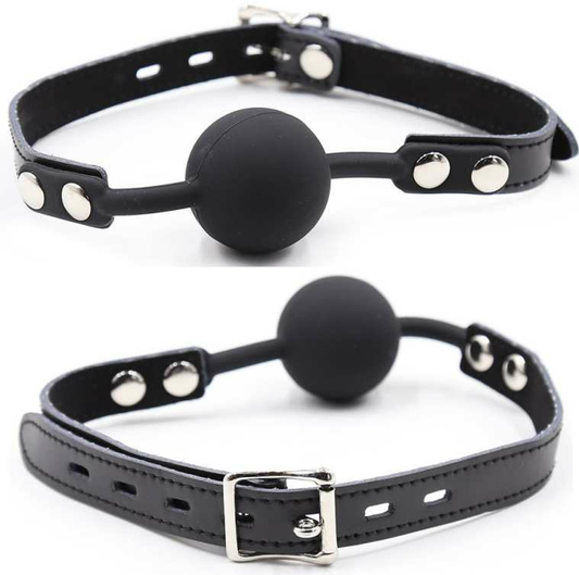 Ohmama Fetish Silicone Ball Gag With Leather Belt | Niks.fi verkkokauppa