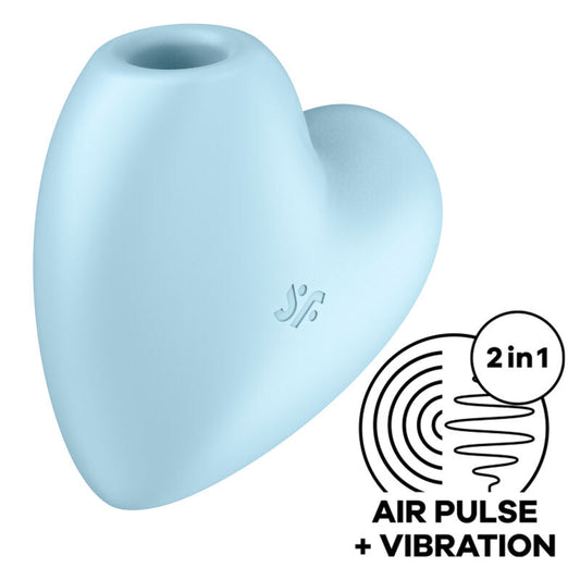 Satisfyer Cutie Heart Air Pulse Stimulator & Vibrator Blue | Niks.fi verkkokauppa