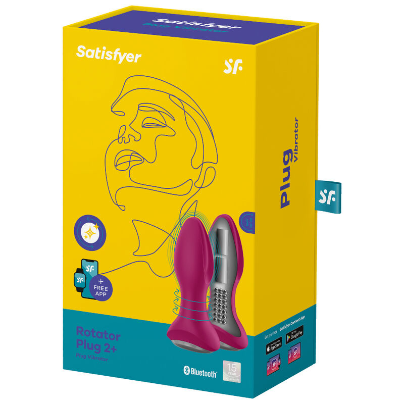 Satisfyer Rotator Plug 2+ Vibrating Plug App Red | Niks.fi verkkokauppa