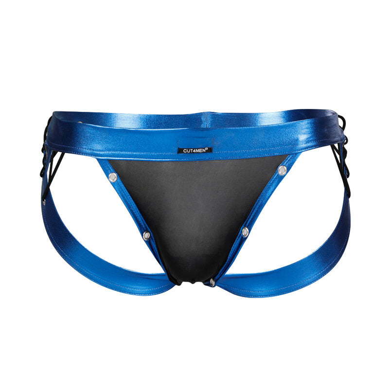Cut4Men Jockstrap Desire Blue Leatherette L | Niks.fi verkkokauppa