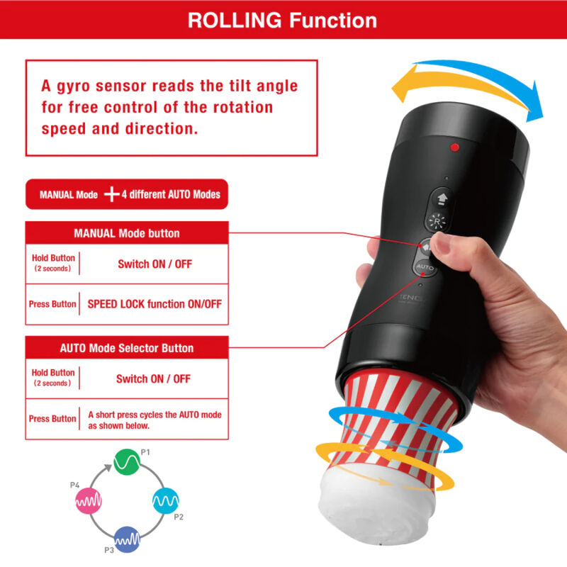 Tenga Vacuum Gyro Roller Suction & Rotation | Niks.fi verkkokauppa
