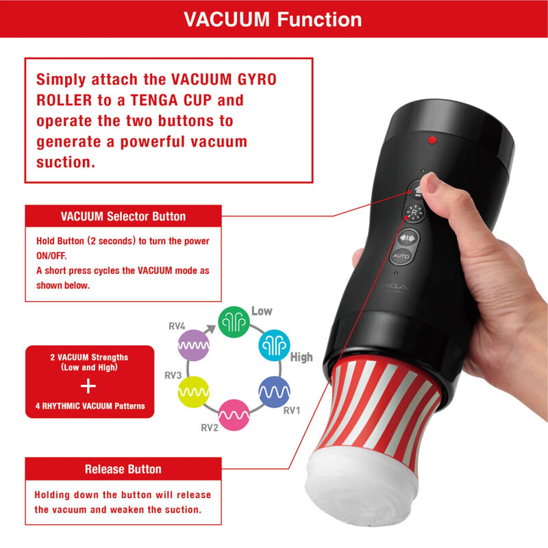 Tenga Vacuum Gyro Roller Suction & Rotation | Niks.fi verkkokauppa