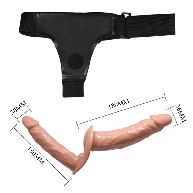 Baile Ultra Passionate Double Dildos With Harness | Niks.fi verkkokauppa