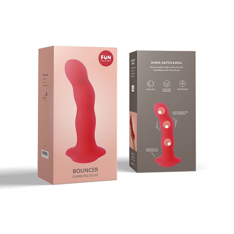 Fun Factory Bouncer Shake Dildo Red | Niks.fi verkkokauppa