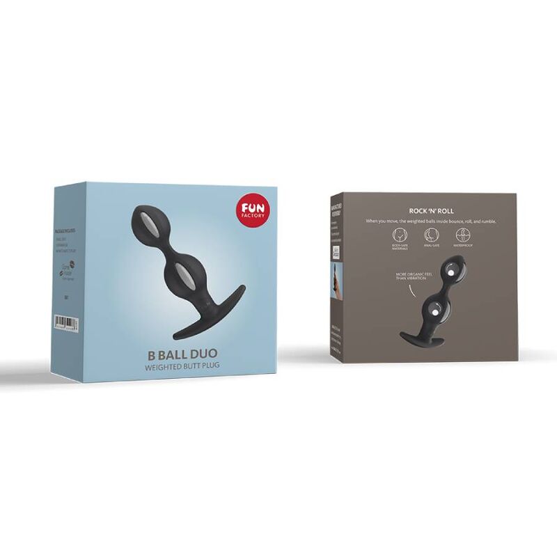 Fun Factory B Balls Duo Anal Plug With Motion Grey Black | Niks.fi verkkokauppa