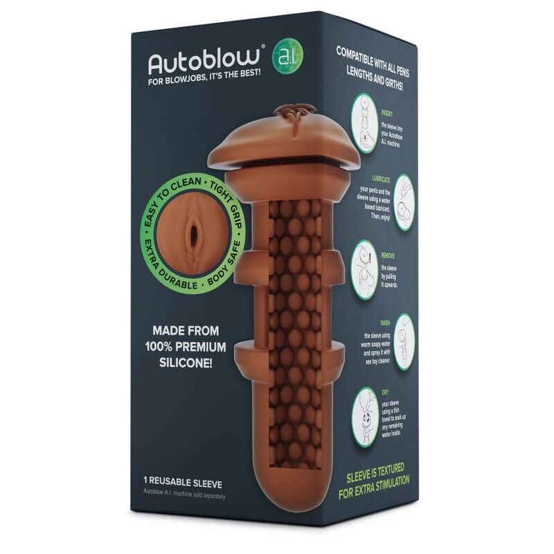 Autoblow Ai Vagina Sleeve Brown | Niks.fi verkkokauppa