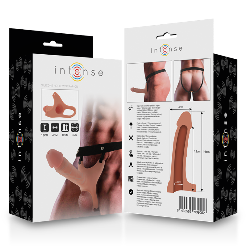 Intense Hollow Harness With Silicone Dildo 16 X 3.5 Cm | Niks.fi verkkokauppa