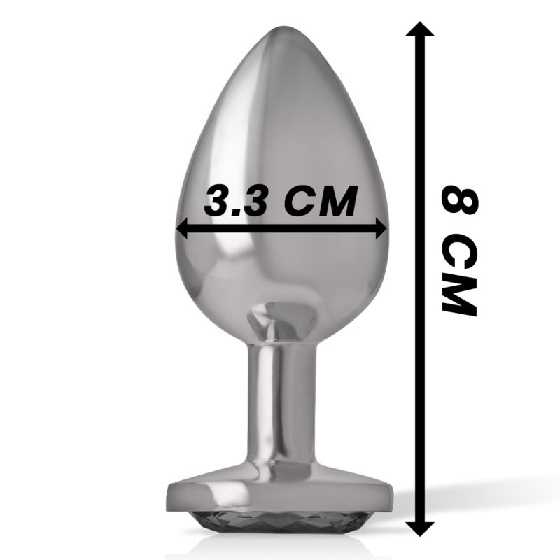 Intense Aluminum Metal Anal Plug With Black Glass Size M | Niks.fi verkkokauppa