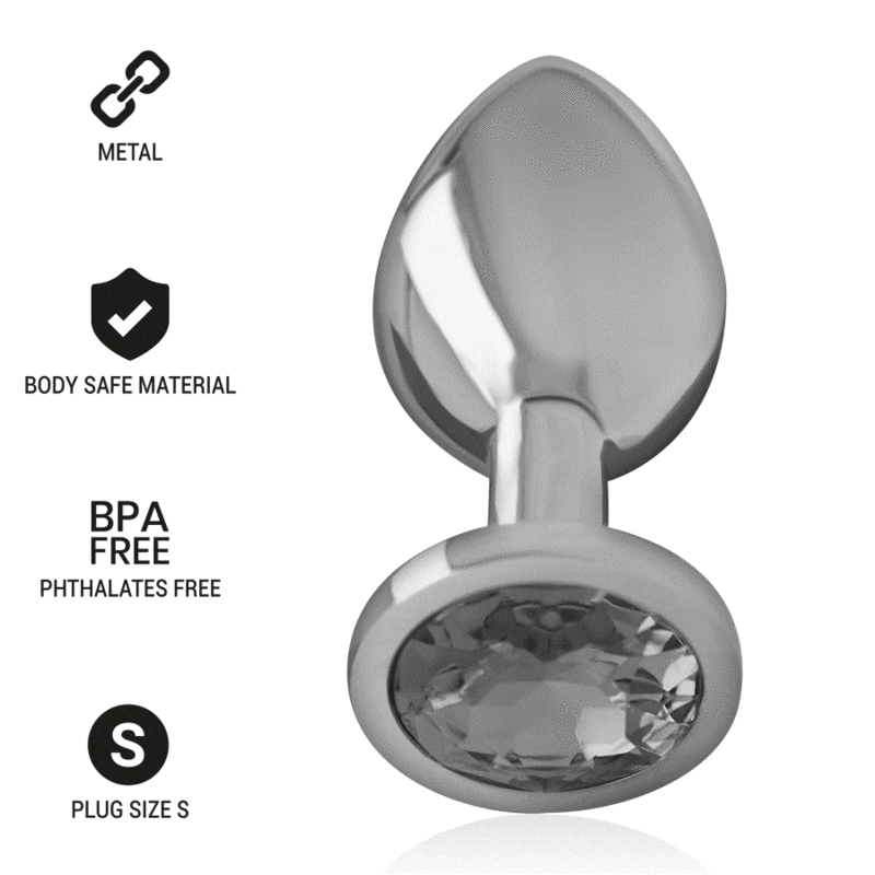 Intense Aluminum Metal Anal Plug With Black Crystal Size S | Niks.fi verkkokauppa