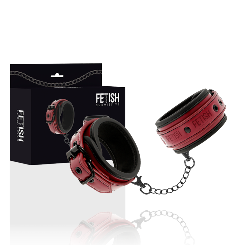 Fetish Submissive Dark Room Vegan Leather Handcuffs With Neoprene Lining | Niks.fi verkkokauppa