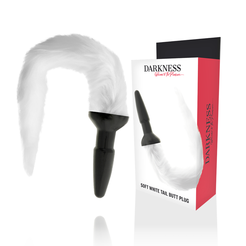 Darkness Silicone Anal Plug With White Tail | Niks.fi verkkokauppa