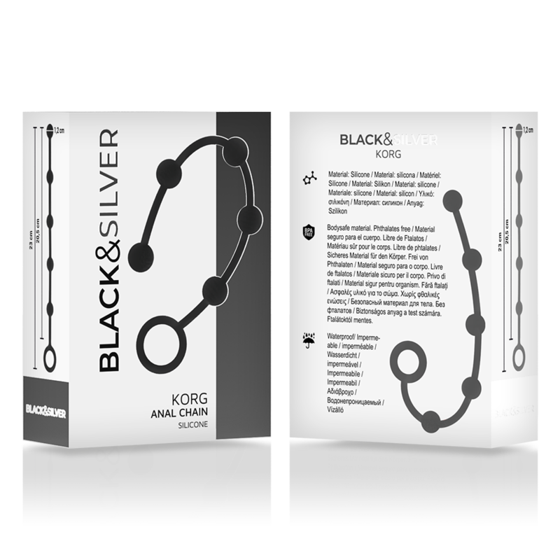 Black&Silver Korg Anal Rosary Silicone Initiation 21 Cm | Niks.fi verkkokauppa