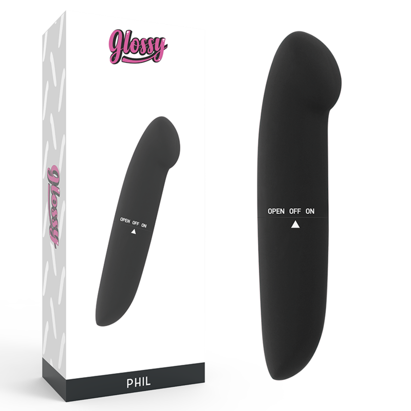 Glossy Phil Vibrator Black | Niks.fi verkkokauppa
