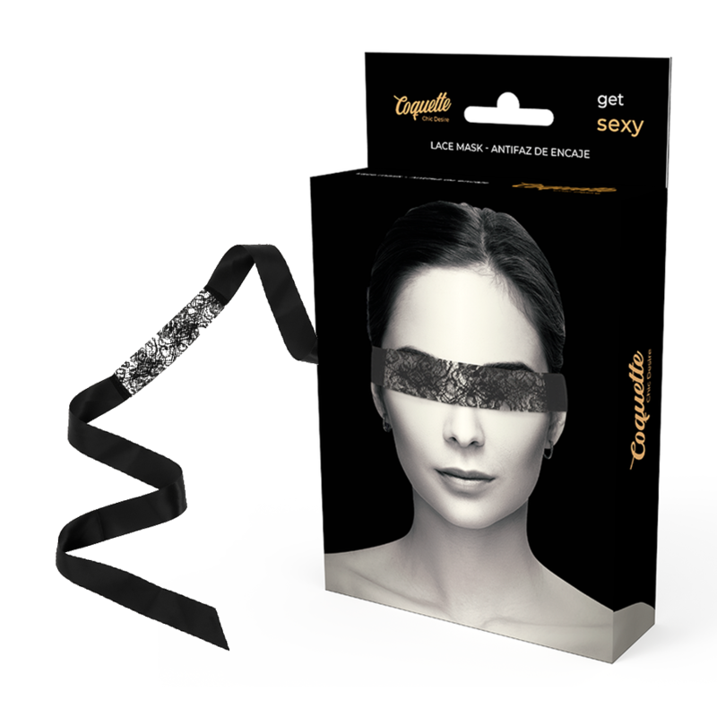 Coquette Chic Desire Black Lace Mask With Ribbon | Niks.fi verkkokauppa