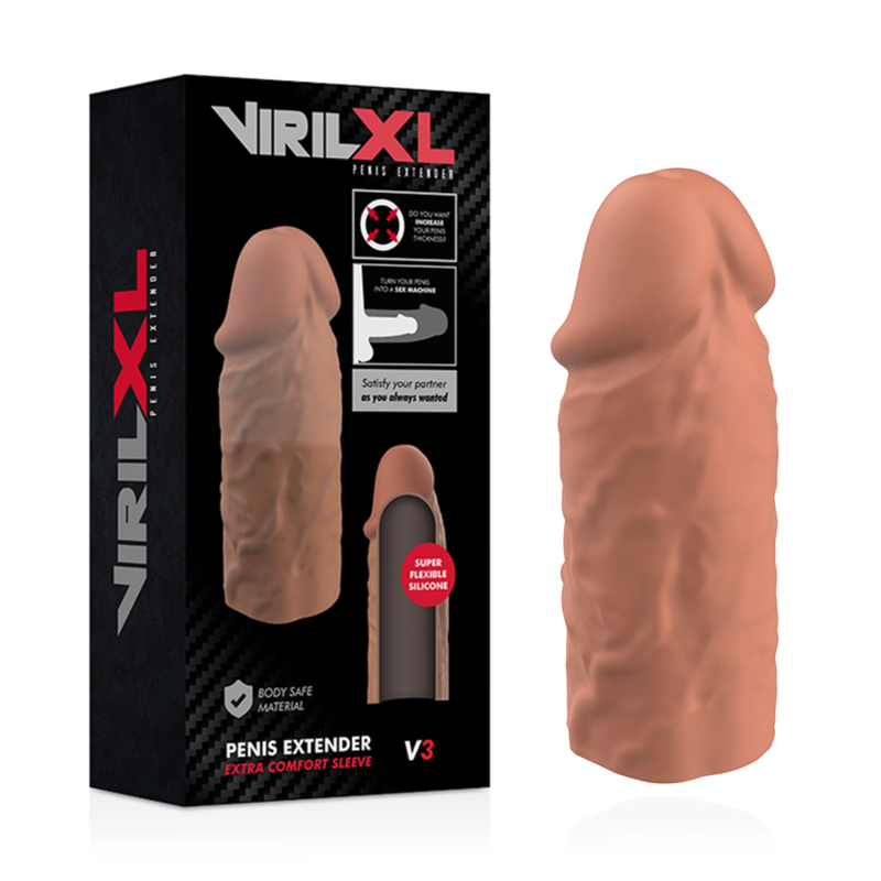 Virilxl Liquid Silicone V3 Brown Penis Extension | Niks.fi verkkokauppa