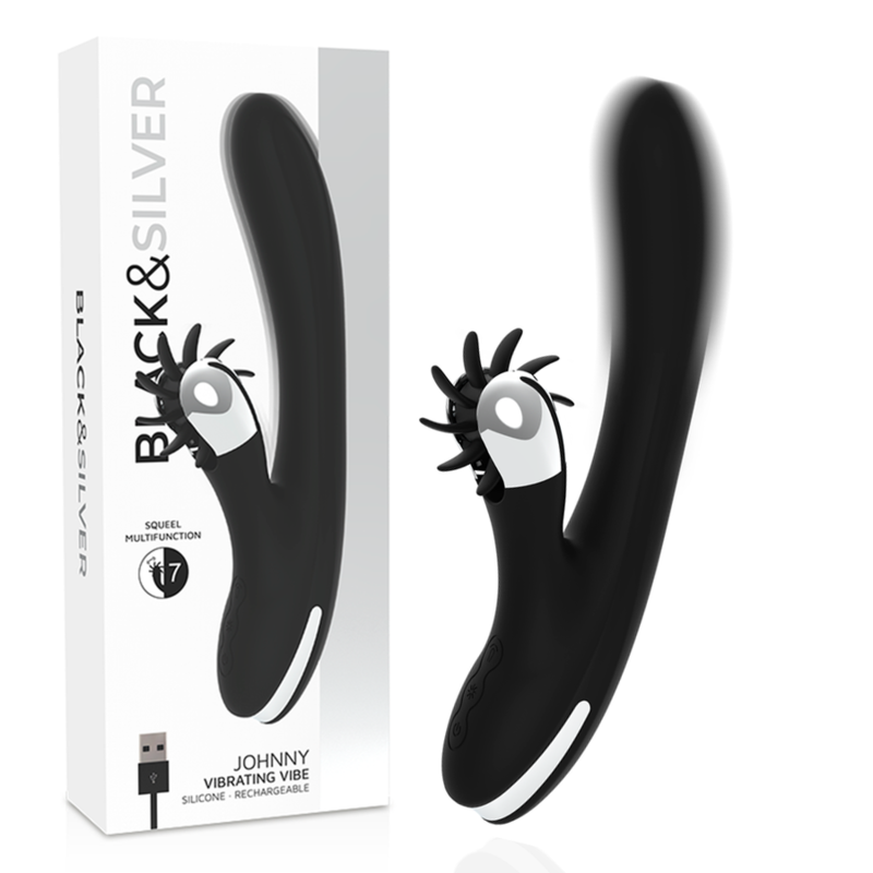 Black&Silver Bunny Johnny Vibrating Vibe | Niks.fi verkkokauppa