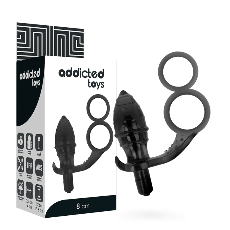 Addicted Toys Anal Plug With Double Black Ring | Niks.fi verkkokauppa