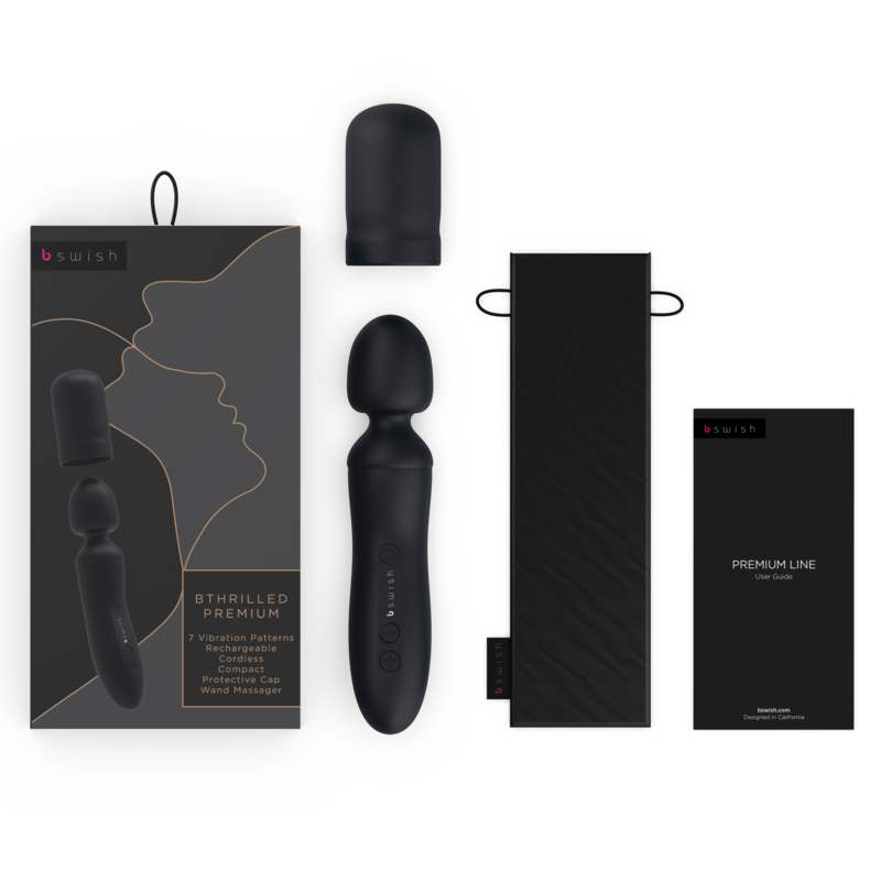B Swish Bthrilled Vibrator Wand Premium Black | Niks.fi verkkokauppa