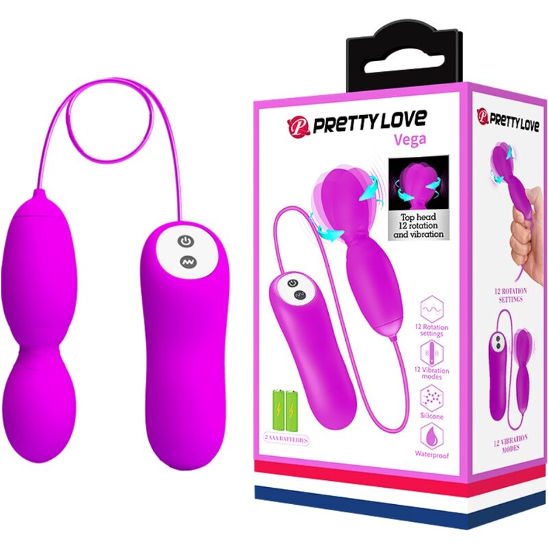 Pretty Love Vega Rotation And Vibration Massager 12 Fuchsia Functions | Niks.fi verkkokauppa
