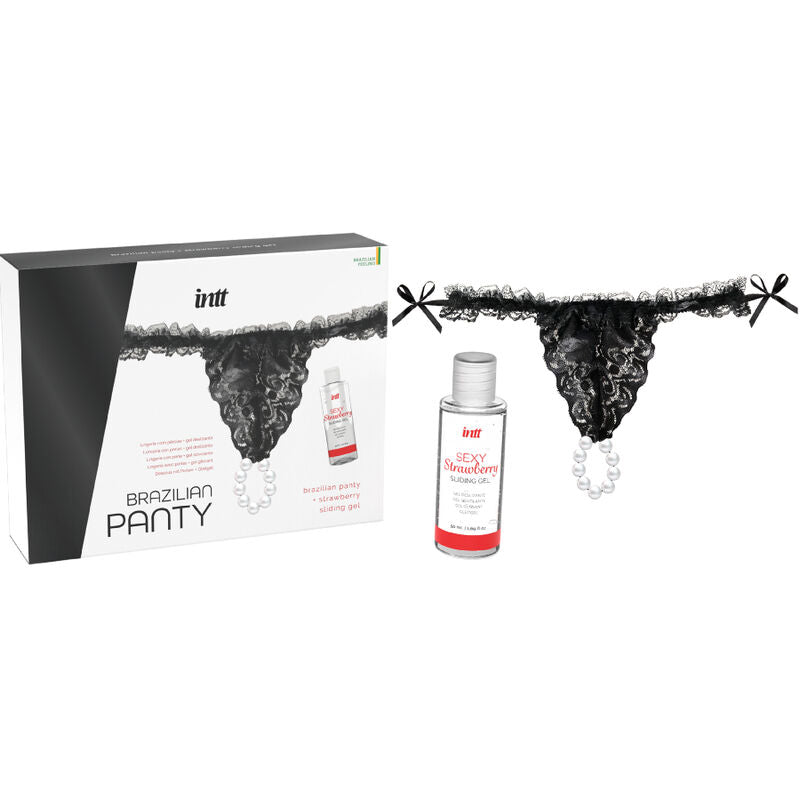 Intt Releases Brazilian Black Panty With Pearls And Lubricant Gel 50 Ml | Niks.fi verkkokauppa