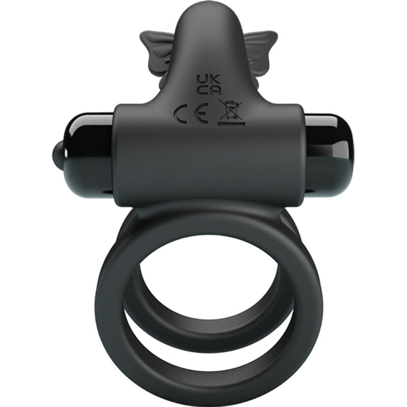 Pretty Love Double Vibrating Ring With Black Stimulator | Niks.fi verkkokauppa