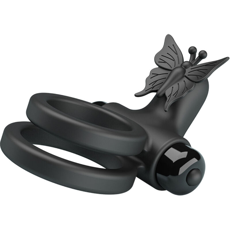 Pretty Love Double Vibrating Ring With Black Stimulator | Niks.fi verkkokauppa