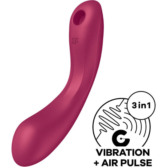 Satisfyer Curve Trinity 1 Air Pulse Vibration Red | Niks.fi verkkokauppa