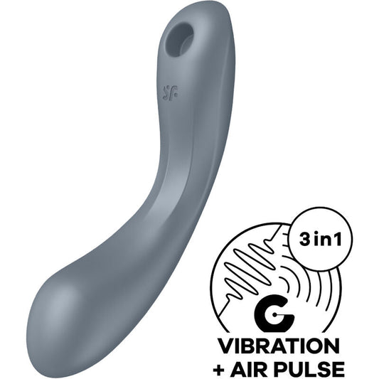 Satisfyer Curve Trinity 1 Air Pulse Vibration Grey | Niks.fi verkkokauppa