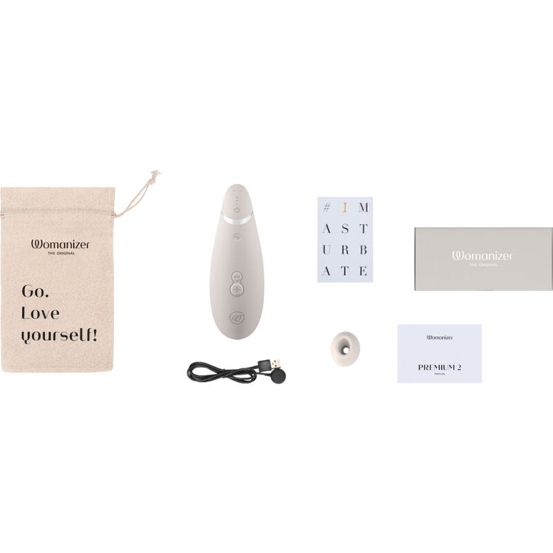 Womanizer Premium 2 Clitoral Stimulator Warm Gray | Niks.fi verkkokauppa