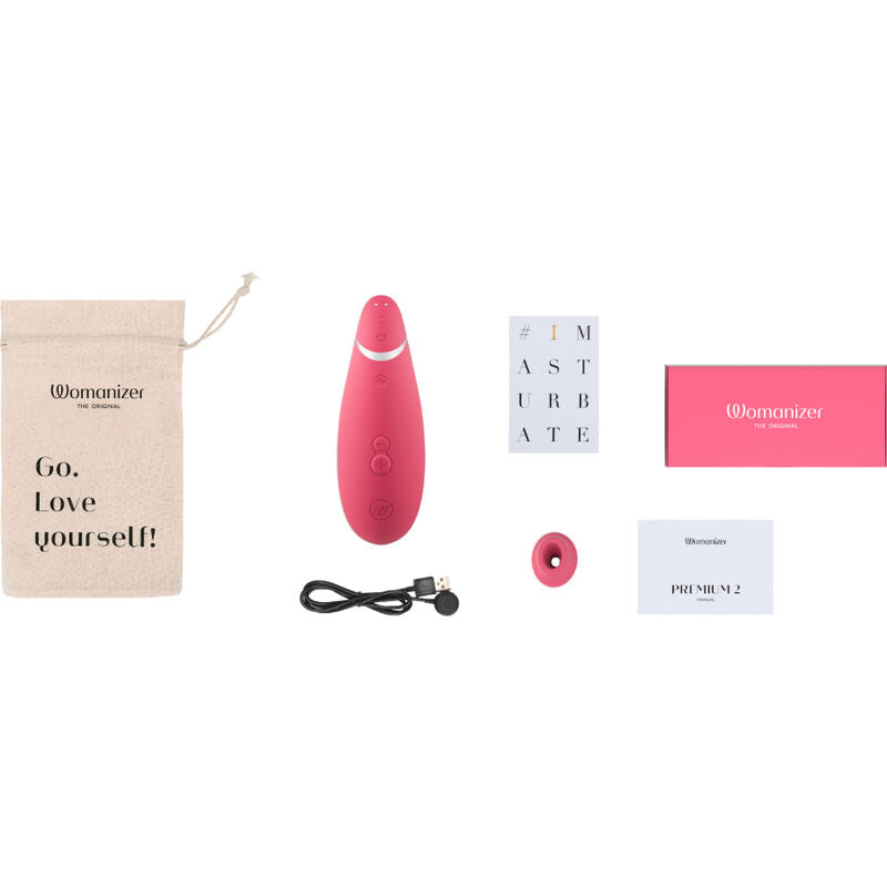 Womanizer Premium 2 Clitoral Stimulator Raspberry | Niks.fi verkkokauppa